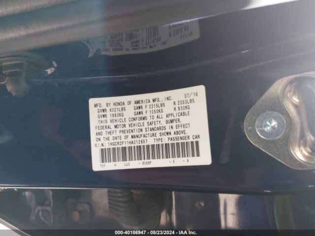 1HGCR2F11HA012857 Honda Accord Sport Se