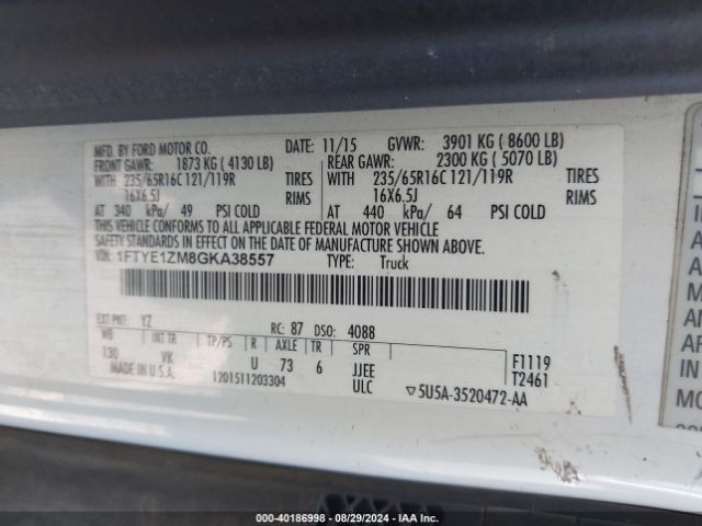 1FTYE1ZM8GKA38557 Ford Transit-150