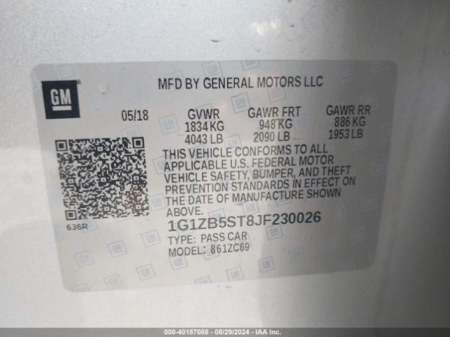 1G1ZB5ST8JF230026 Chevrolet Malibu 1ls
