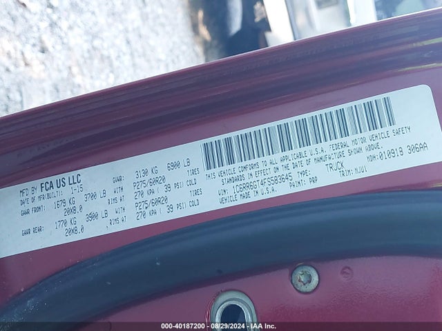 1C6RR6GT4FS583645 RAM 1500 Big Horn