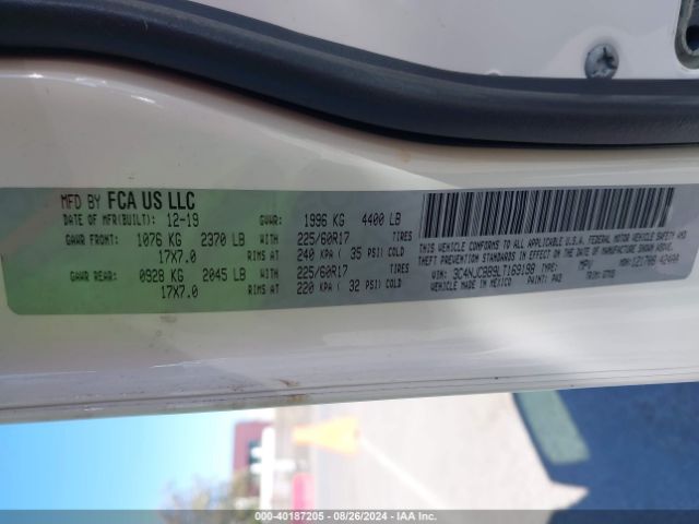 3C4NJCBB9LT169198 Jeep Compass Sun And Wheel Fwd