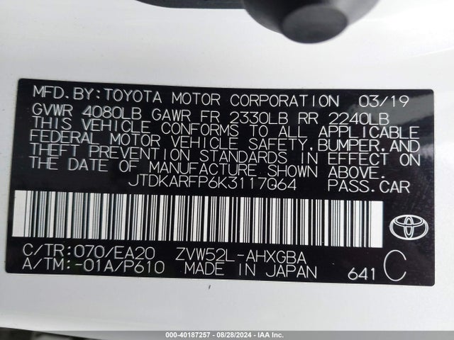 Toyota Prius Prime Premium 2019 JTDKARFP6K3117064 Image 9