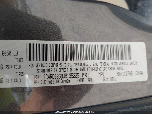 Dodge Grand Caravan Se 2018 2C4RDGBG9JR135225 Image 9