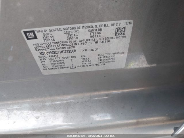 3GTU2MEC7HG282568 GMC Sierra 1500 Sle