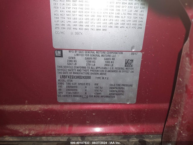 Buick Envision Premium I 2017 LRBFXESX3HD243088 Image 9