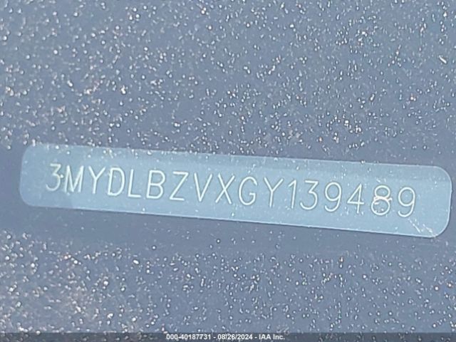 3MYDLBZVXGY139489 Scion IA