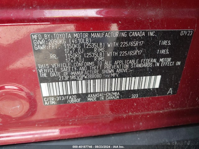 Toyota Rav4 Xle 2023 2T3P1RFV9PW388080 Image 9