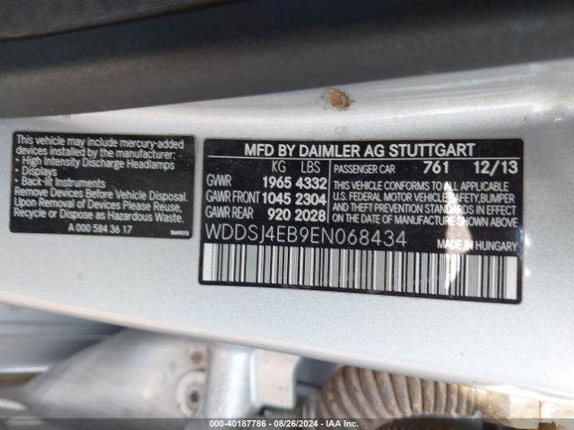 WDDSJ4EB9EN068434 Mercedes-Benz CLA 250
