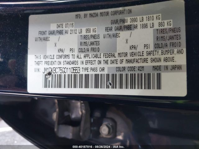 JM1DKBC75G0110553 Mazda Cx-3 Touring