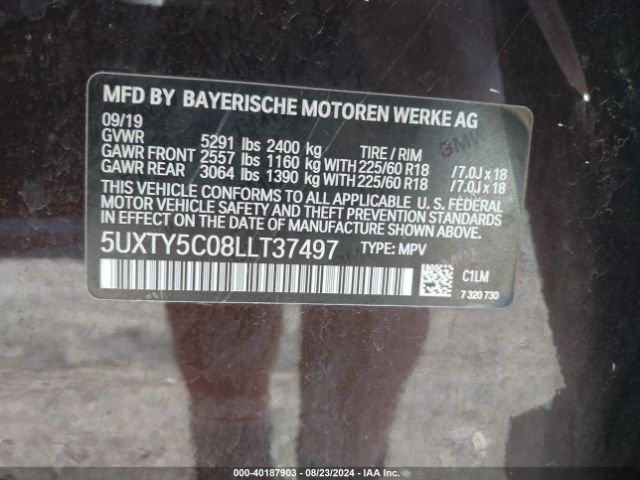 5UXTY5C08LLT37497 BMW X3 Xdrive30i