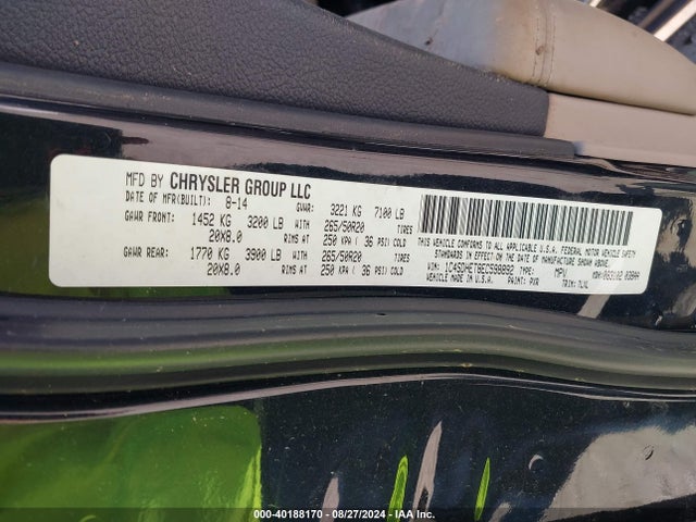 1C4SDHET8EC598892 Dodge Durango Citadel