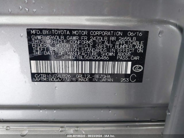 JTHBZ1BL5GA006486 Lexus Gs 350 F Sport