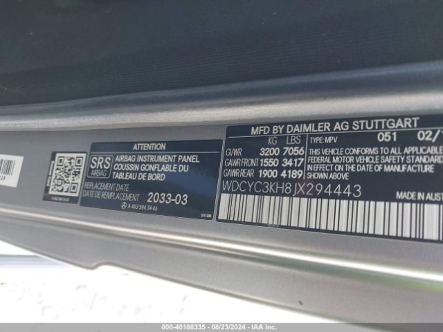 WDCYC3KH8JX294443 Mercedes-Benz G 550 4matic