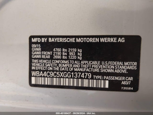 WBA4C9C5XGG137479 BMW 428i Gran Coupe Xdrive