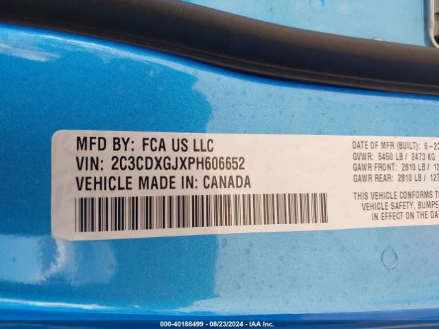 2C3CDXGJXPH606652 Dodge Charger Scat Pack