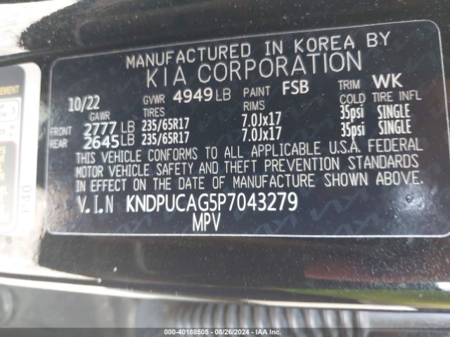 KNDPUCAG5P7043279 KIA Sportage Hybrid Lx