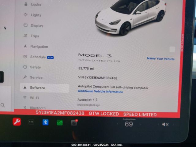 5YJ3E1EA2MF082438 Tesla Model 3 Standard Range Plus Rear-wheel Drive