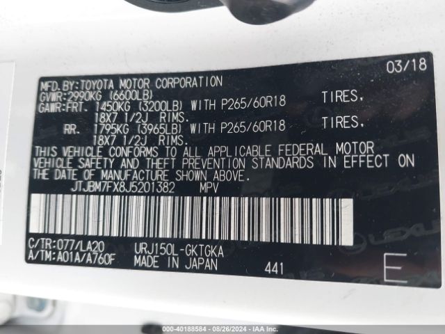 JTJBM7FX8J5201382 Lexus 460