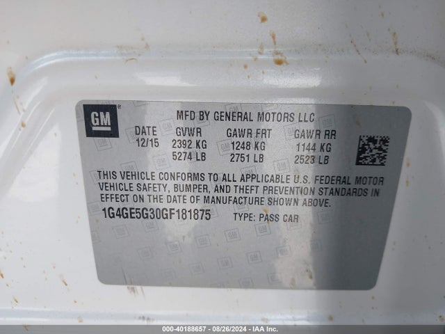 1G4GE5G30GF181875 Buick Lacrosse Premium I