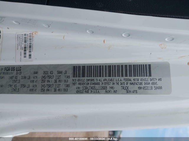 1C6HJTAG5LL112669 Jeep Gladiator Sport S 4x4
