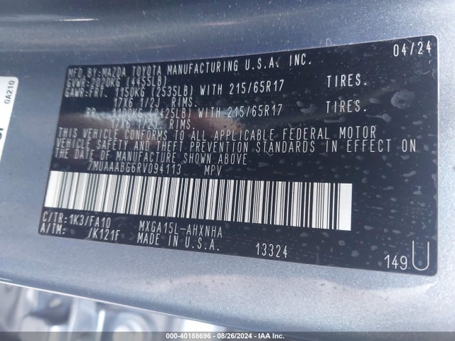 Toyota Corolla Cross L 2024 7MUAAABG6RV094113 Image 9