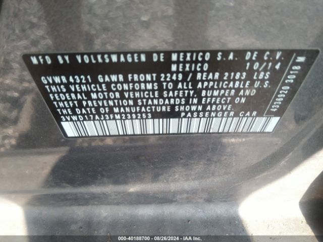 3VWD17AJ3FM239253 Volkswagen Jetta 1.8t Se