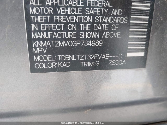 Nissan ROGUE SV 2016 KNMAT2MV0GP734989 Image 9