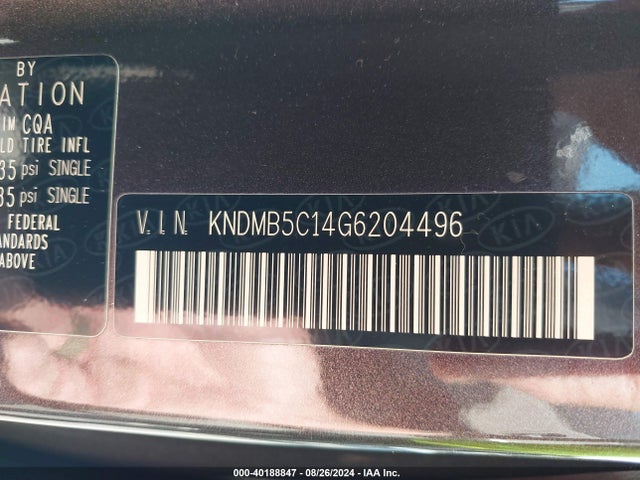 KIA SEDONA LX 2016 KNDMB5C14G6204496 Image 9