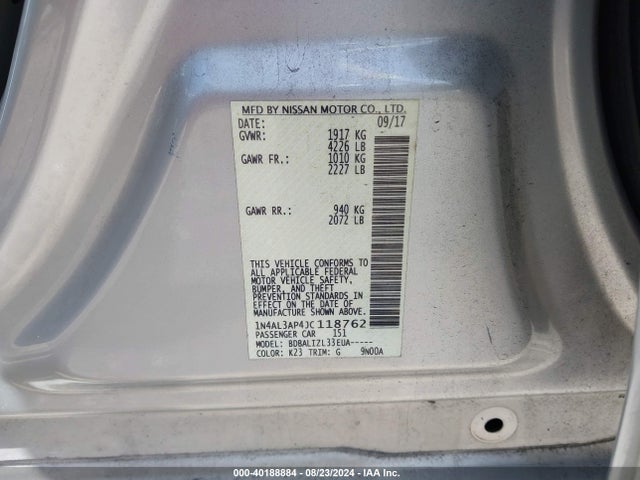Nissan Altima 2.5 Sv 2018 1N4AL3AP4JC118762 Image 9