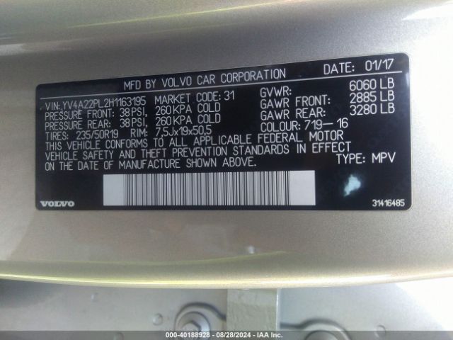 YV4A22PL2H1163195 Volvo Xc90 T6 Inscription