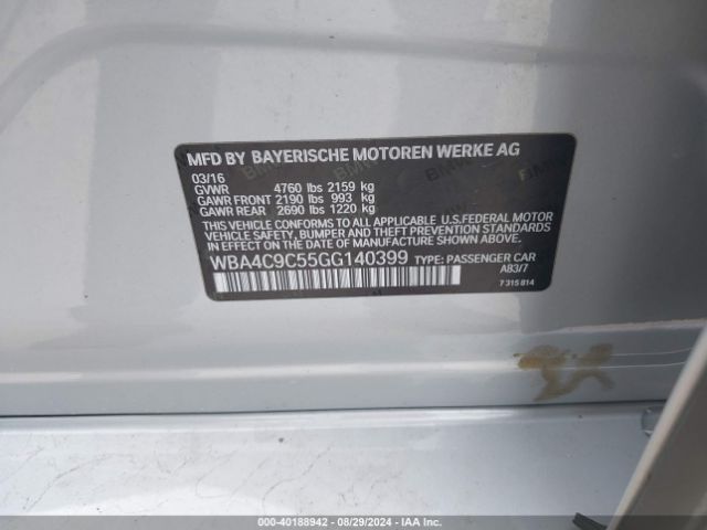 WBA4C9C55GG140399 BMW 428i Gran Coupe Xdrive