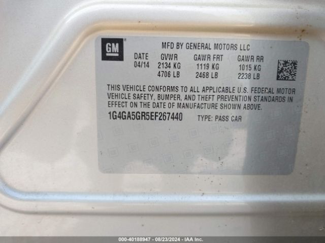 1G4GA5GR5EF267440 Buick Lacrosse