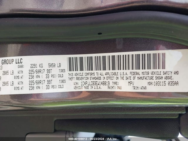 Jeep Cherokee Latitude 2014 1C4PJLCB3EW148819 Image 9