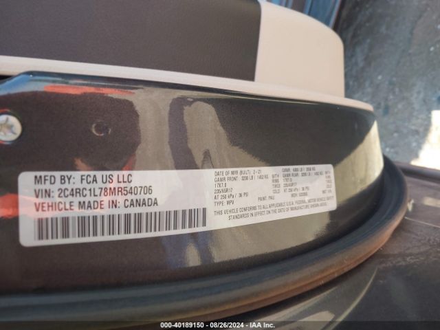 2C4RC1L78MR540706 Chrysler Pacifica Hybrid Touring L