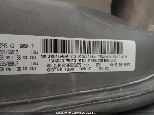 Dodge Grand Caravan Sxt 2014 2C4RDGCG9ER323070 Image 9