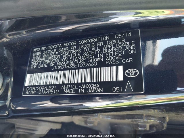 Toyota Prius C Four 2014 JTDKDTB35E1072660 Image 9