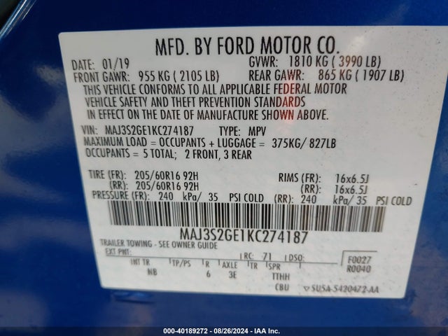 Ford Ecosport Se 2019 MAJ3S2GE1KC274187 Image 9