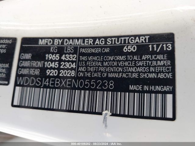 WDDSJ4EBXEN055238 Mercedes-Benz CLA 250