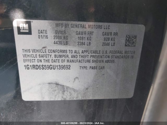 1G1RD6S59GU139692 Chevrolet Volt Premier