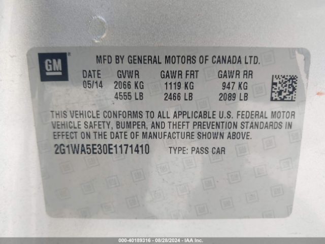 2G1WA5E30E1171410 Chevrolet Impala Limited Ls