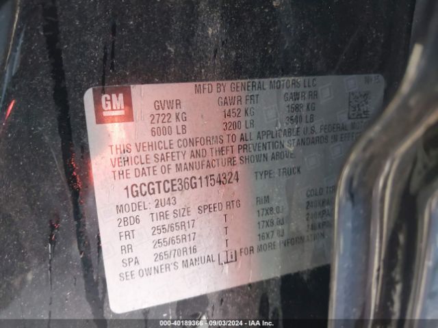 1GCGTCE36G1154324 Chevrolet Colorado Lt