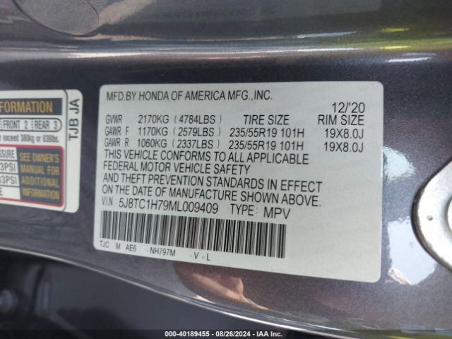 5J8TC1H79ML009409 Acura Rdx Advance Package