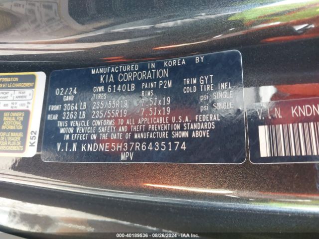 KNDNE5H37R6435174 KIA Carnival Mpv Sx Prestige