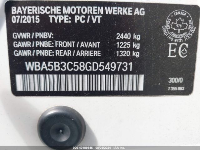 WBA5B3C58GD549731 BMW 535i Xdrive