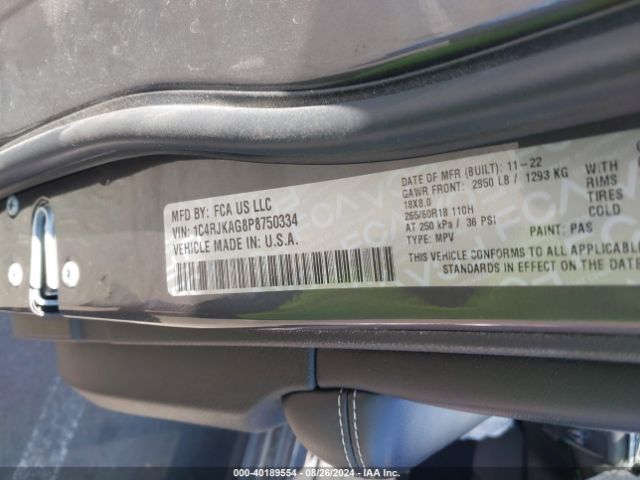 1C4RJKAG8P8750334 Jeep Grand Cherokee L Laredo 4x4