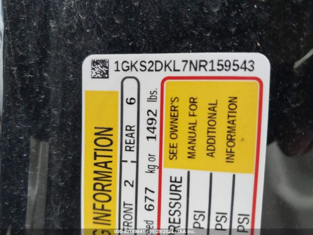 1GKS2DKL7NR159543 GMC Yukon 4wd Denali