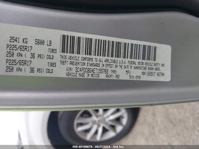 Dodge Journey Sxt 2014 3C4PDDBGXET155783 Image 9