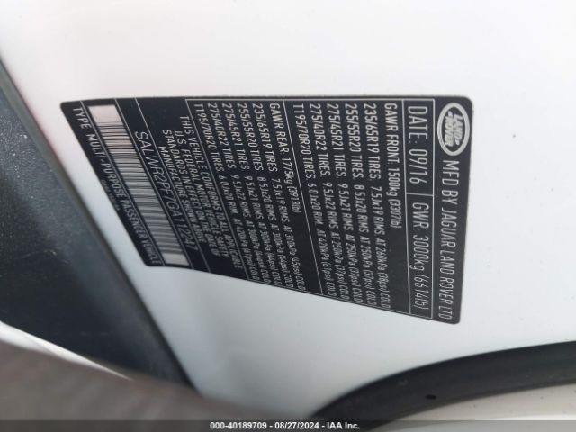 SALWR2PF7GA112247 Land Rover Range Rover Sport 3.0l V6 Supercharged Hse