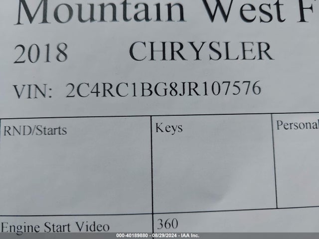 Chrysler Pacifica Touring L 2018 2C4RC1BG8JR107576 Image 9