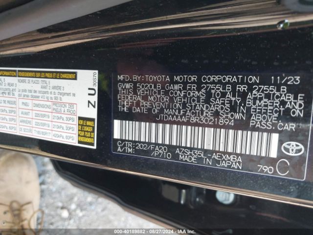 JTDAAAAF8R3021894 Toyota Crown Xle